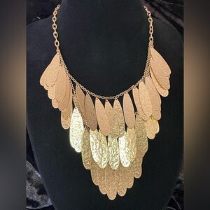 Southern Living Gold Layered Teardrop Statement Necklace